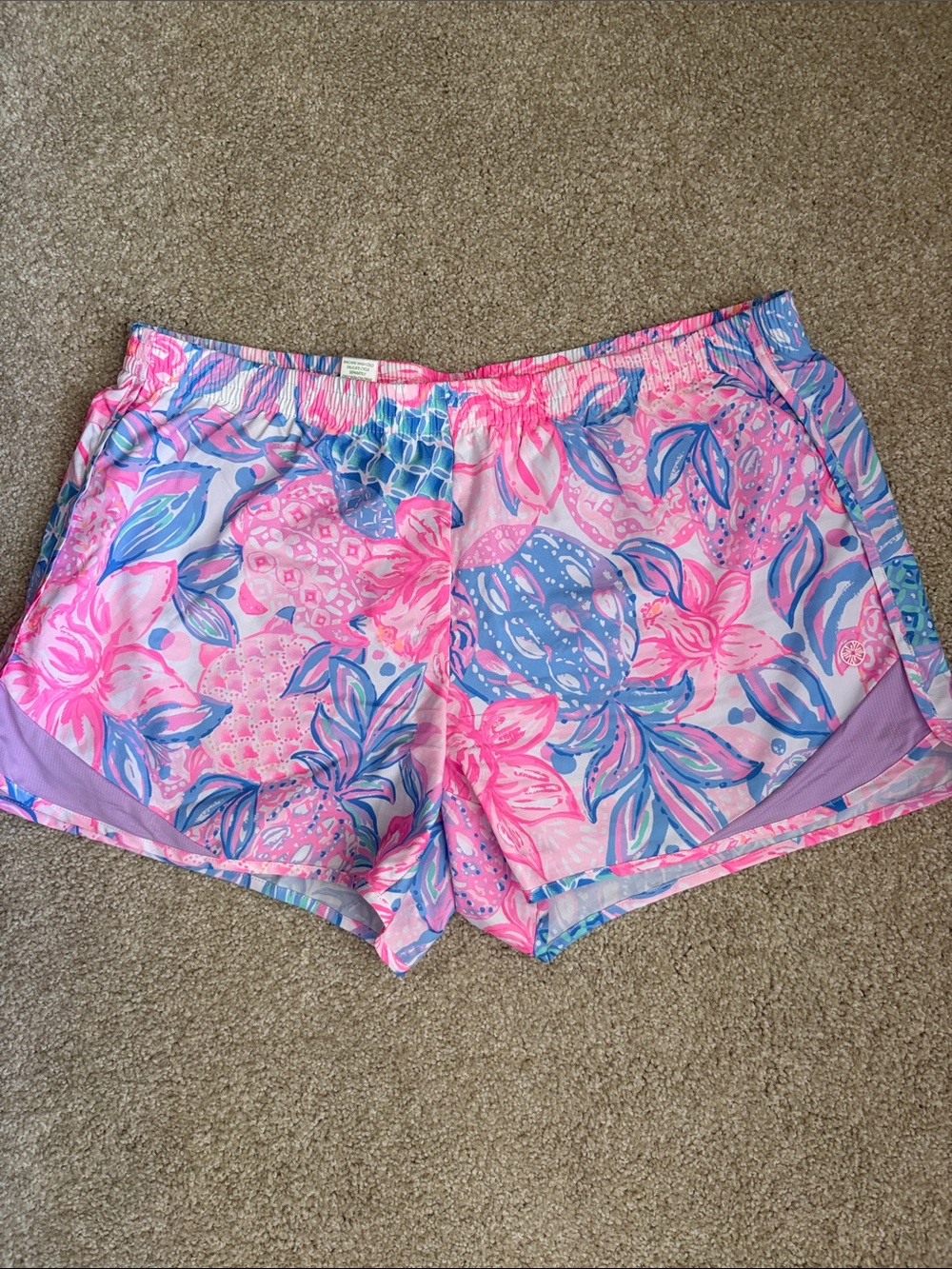 Lilly Pulitzer Pink & Blue Floral Athletic Shorts